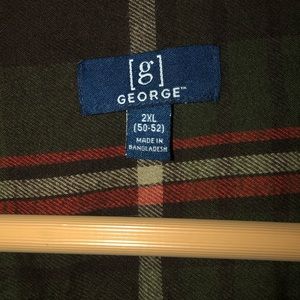 Vintage Oversized Green & Orange Striped Flannel